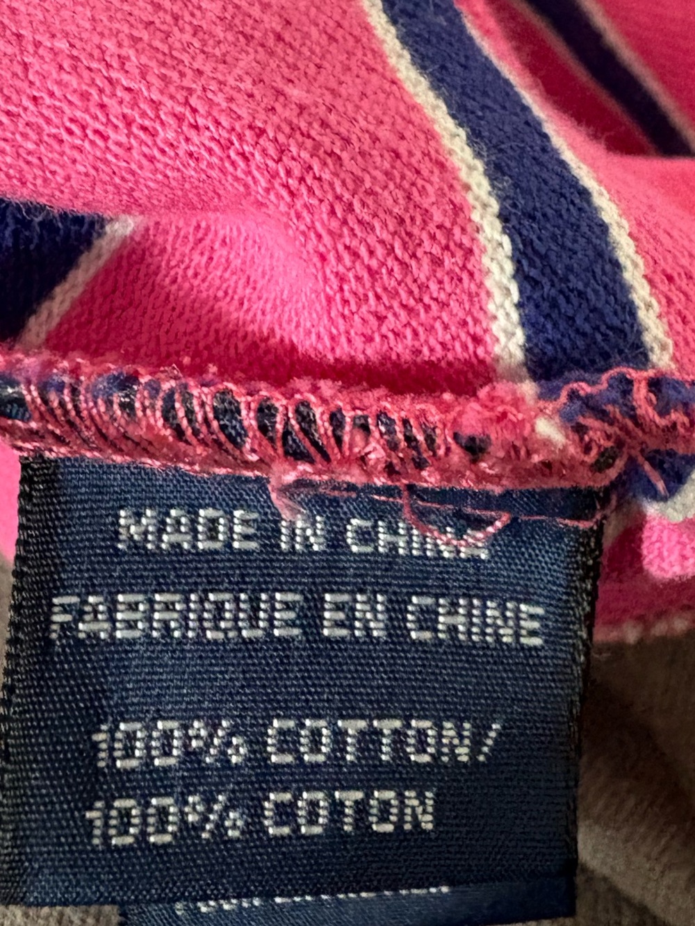 Ralph Lauren Pink Navy Striped Polo Dog Shirt - Picture 8 of 8
